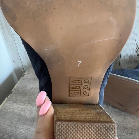 Jeffrey Campbell Women's Navy Suede Ankle Boots 7 - Picture 6 of 6